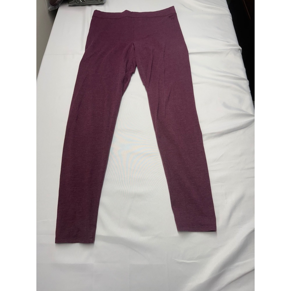 Victoria's Secret PINK Burgundy Heathered Mid Rise Leggings Womens‎ Medium Y2K - Picture 2 of 10